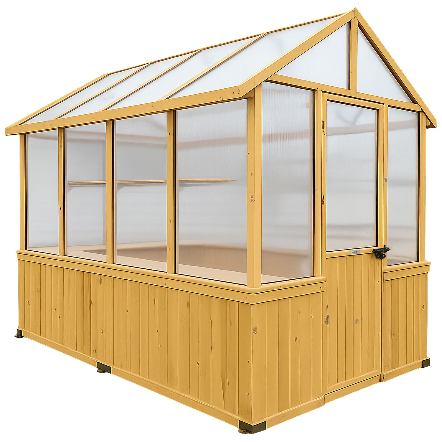 263 x 152cm Asher Fir Wood & Polycarbonate Greenhouse