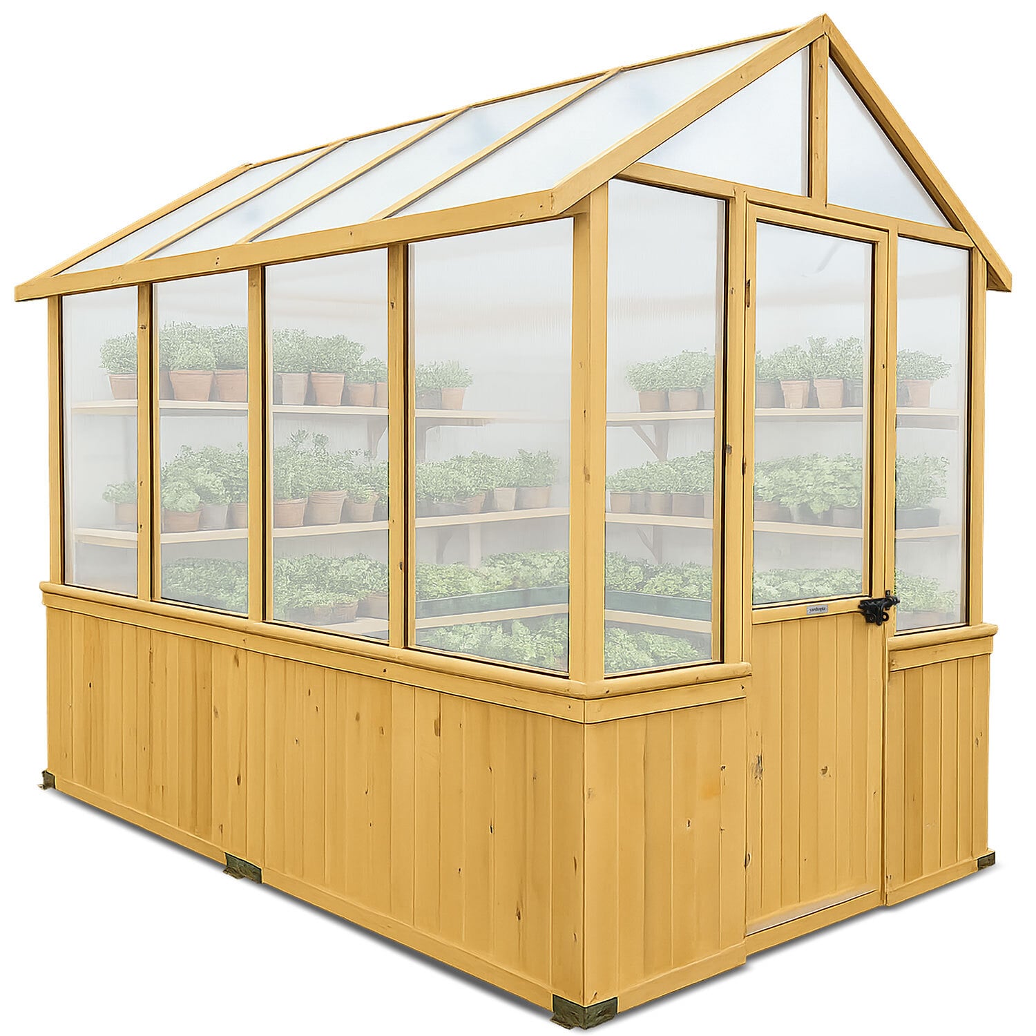 263 x 152cm Asher Fir Wood & Polycarbonate Greenhouse