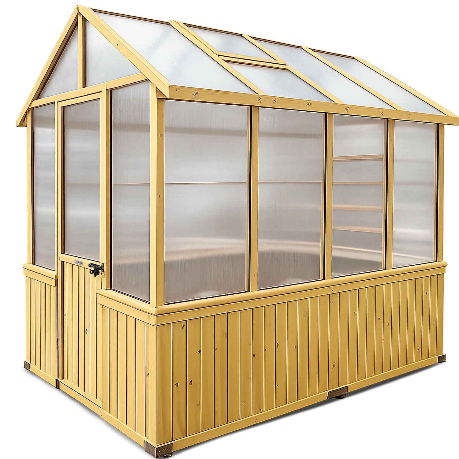 263 x 152cm Asher Fir Wood & Polycarbonate Greenhouse