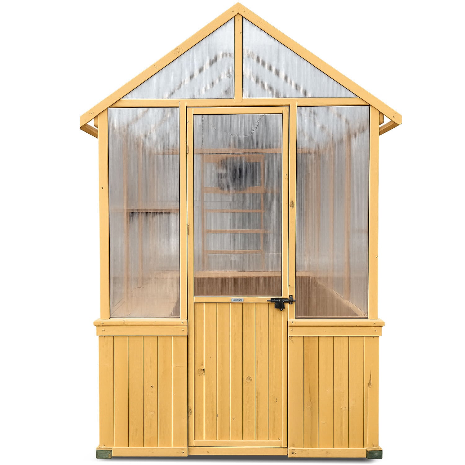 263 x 152cm Asher Fir Wood & Polycarbonate Greenhouse