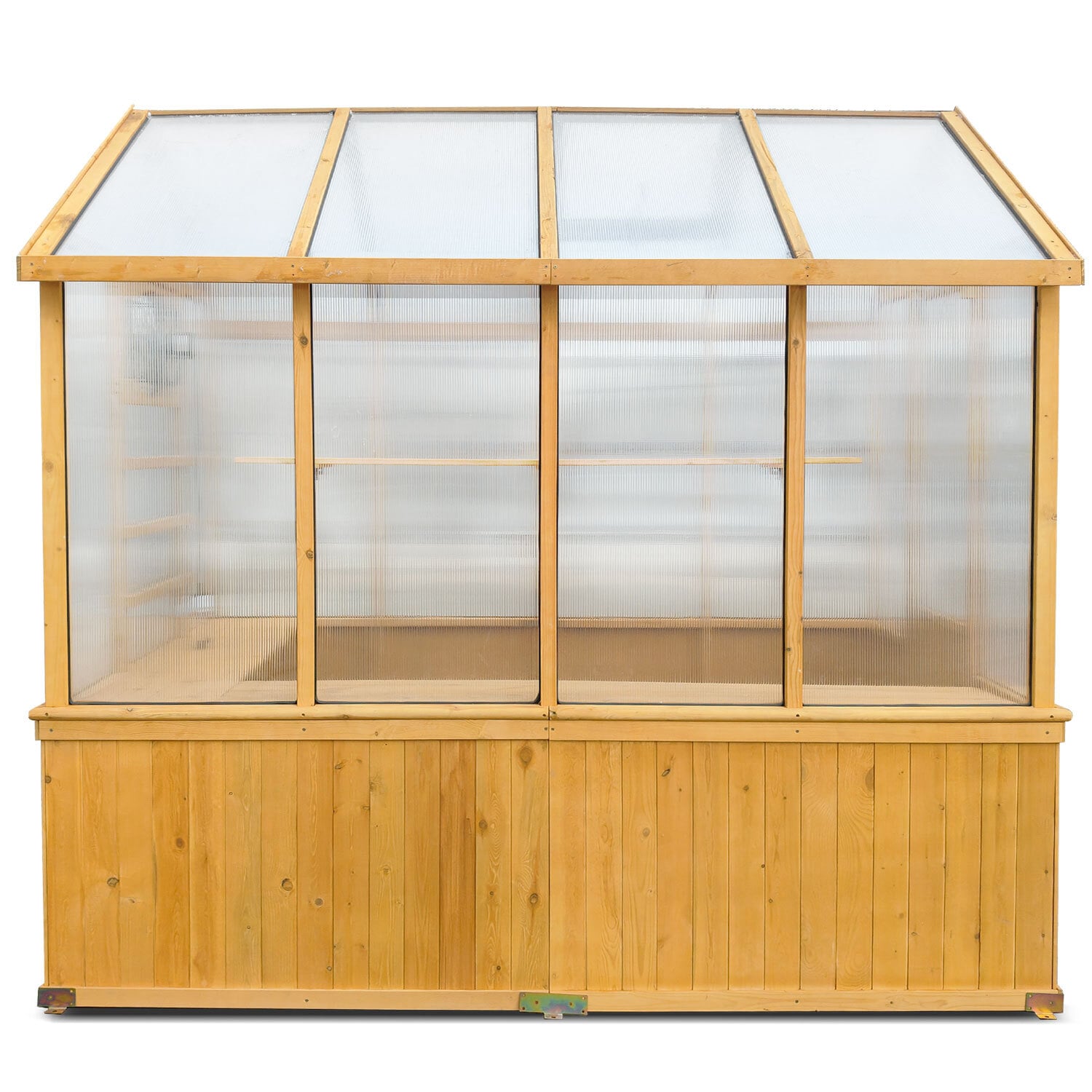 263 x 152cm Asher Fir Wood & Polycarbonate Greenhouse