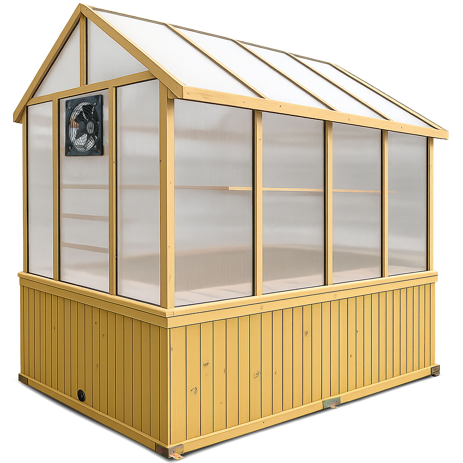 263 x 152cm Asher Fir Wood & Polycarbonate Greenhouse