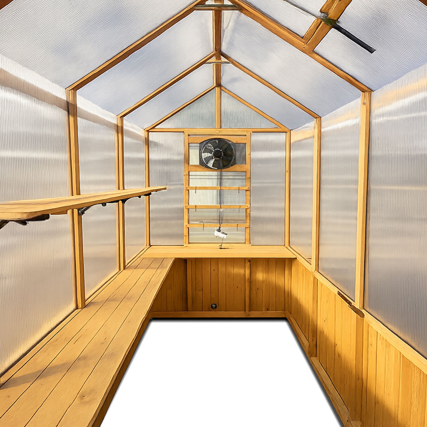 263 x 152cm Asher Fir Wood & Polycarbonate Greenhouse