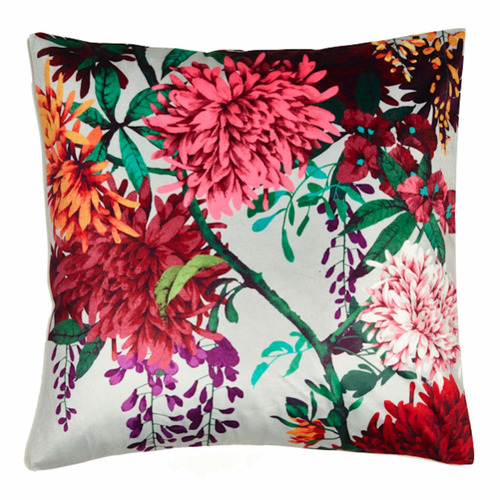 Chintz Garden Square Velvet Cushion | Temple & Webster