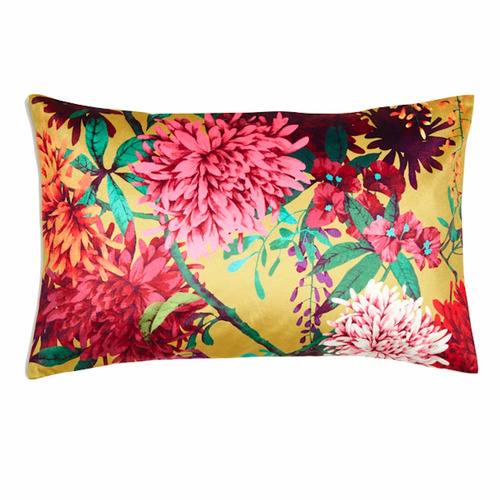Chintz Garden Rectangular Velvet Cushion | Temple & Webster