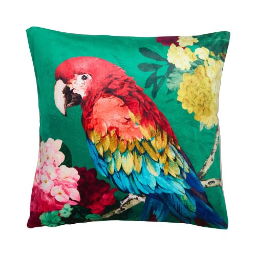 Chintz Parrot Square Velvet Cushion