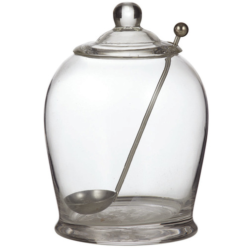 2 Piece Glass Olive Jar & Ladle Set