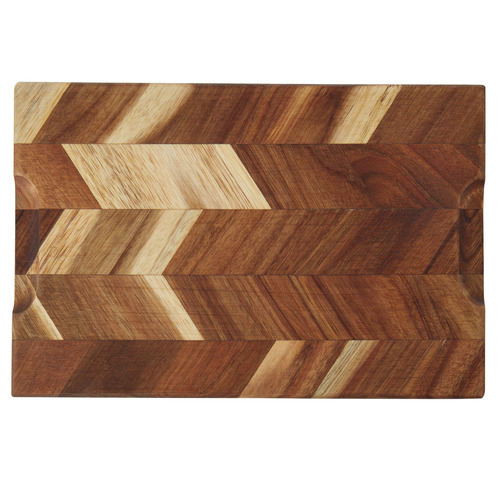 40cm Herringbone Acacia Wood Cutting Board