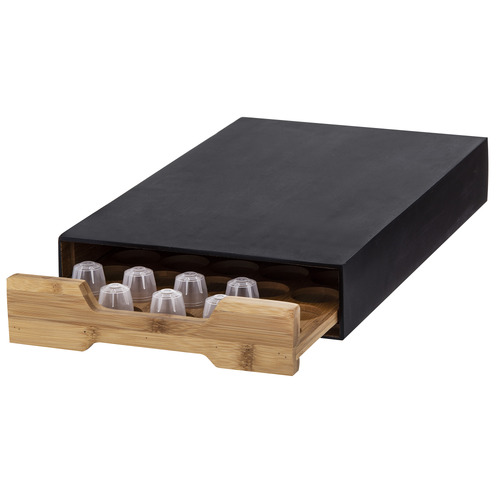 Bamboo Coffee Machine Board with Capsule Drawer