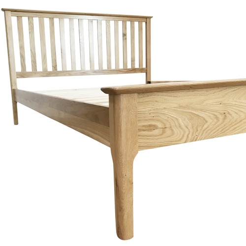 Carolina American Oak Slatted Queen Bed Frame Temple & ster