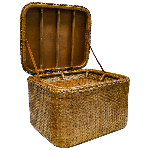 BranlyCollection Sakan Rattan Storage Trunk Side Table Temple & ster