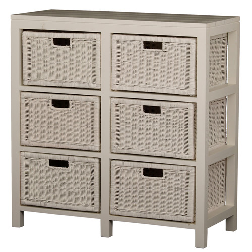6 Drawer Rattan Storage Unit Temple Webster