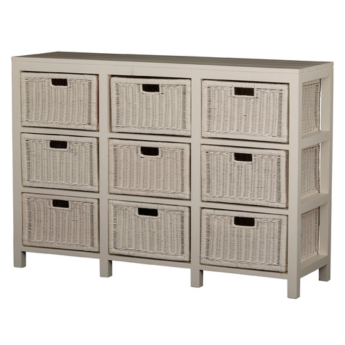 9 drawer rattan cabinet | temple & webster