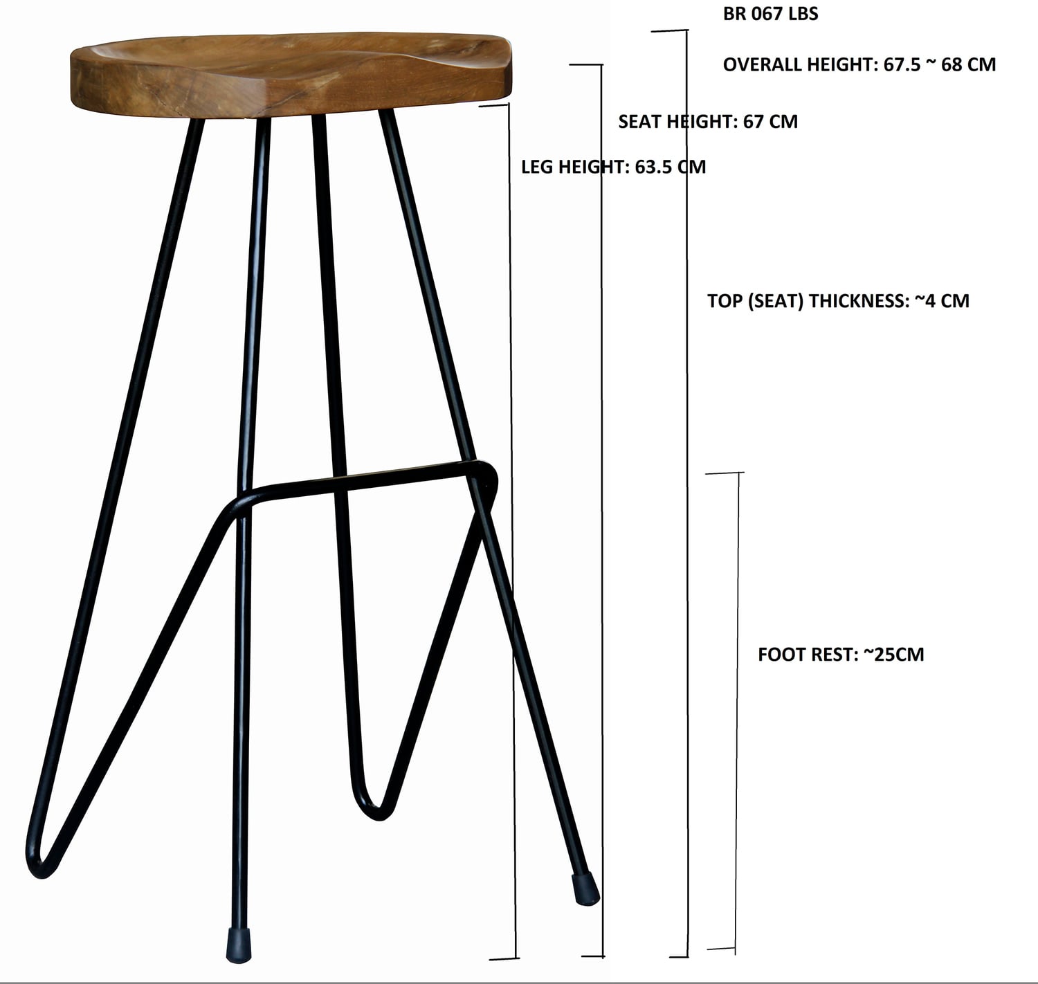 Industrial Pin Iron Barstool