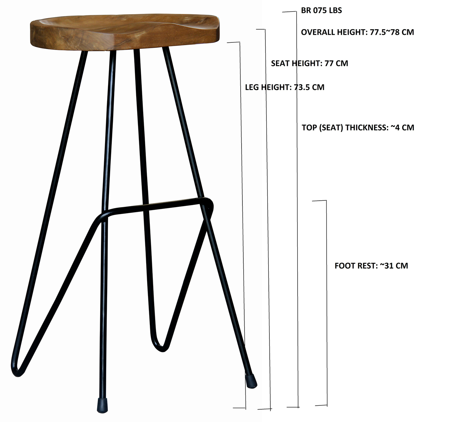 Industrial Pin Iron Barstool