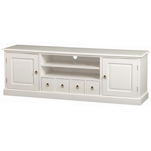 White Tasmania 2 Door 4 DVD Drawer Entertainment Unit