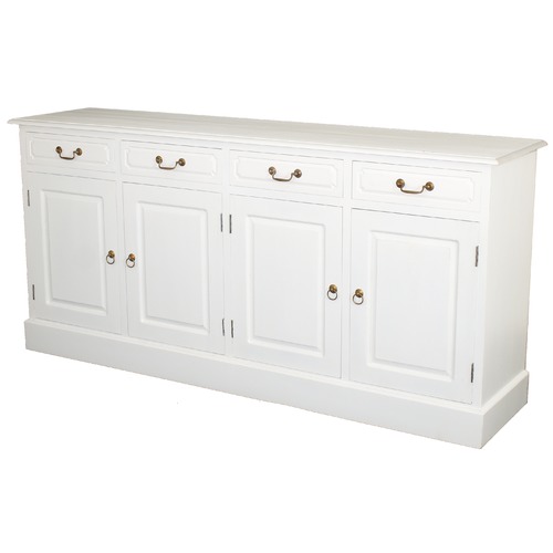 LaVerde White Tasmania 4 Door 4 Drawer Buffet | Temple & Webster