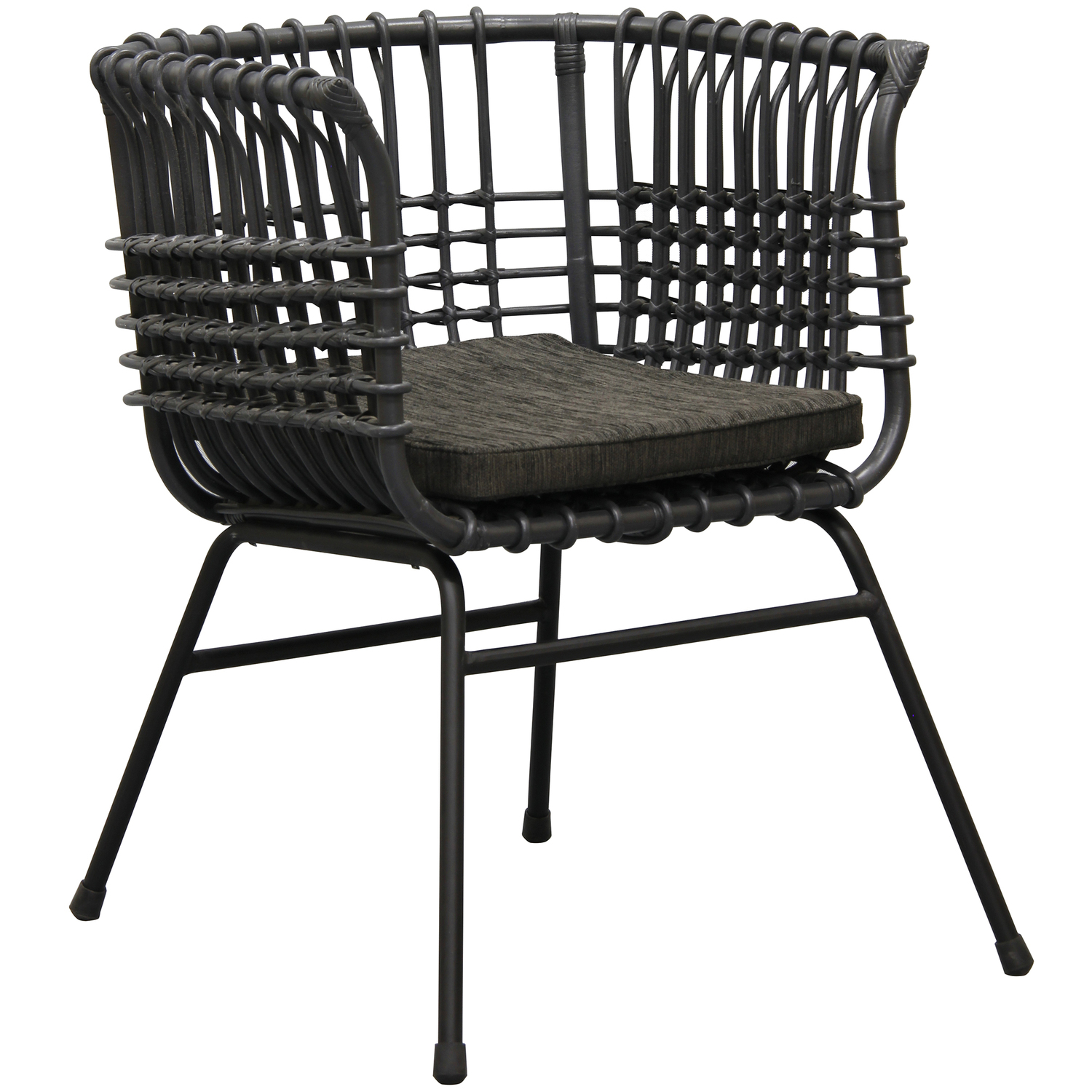 La Verde Dark Grey Ramayana Rattan Accent Chair Reviews Temple Webster