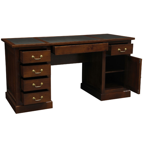 LaVerde Faux LeatherTop Office Desk Temple & ster