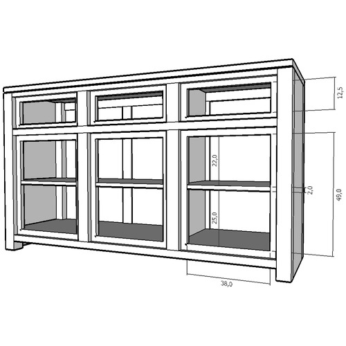 Belgium 3 Door 3 Drawer Buffet