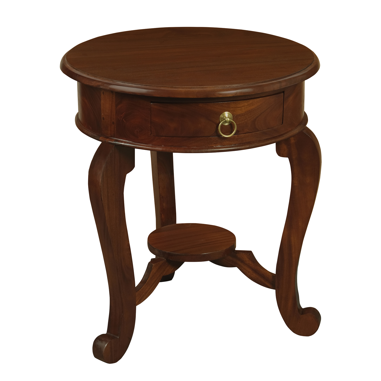 Cabriol-Leg-1-Drawer-Lamp-Table-LT-001-RD-CL
