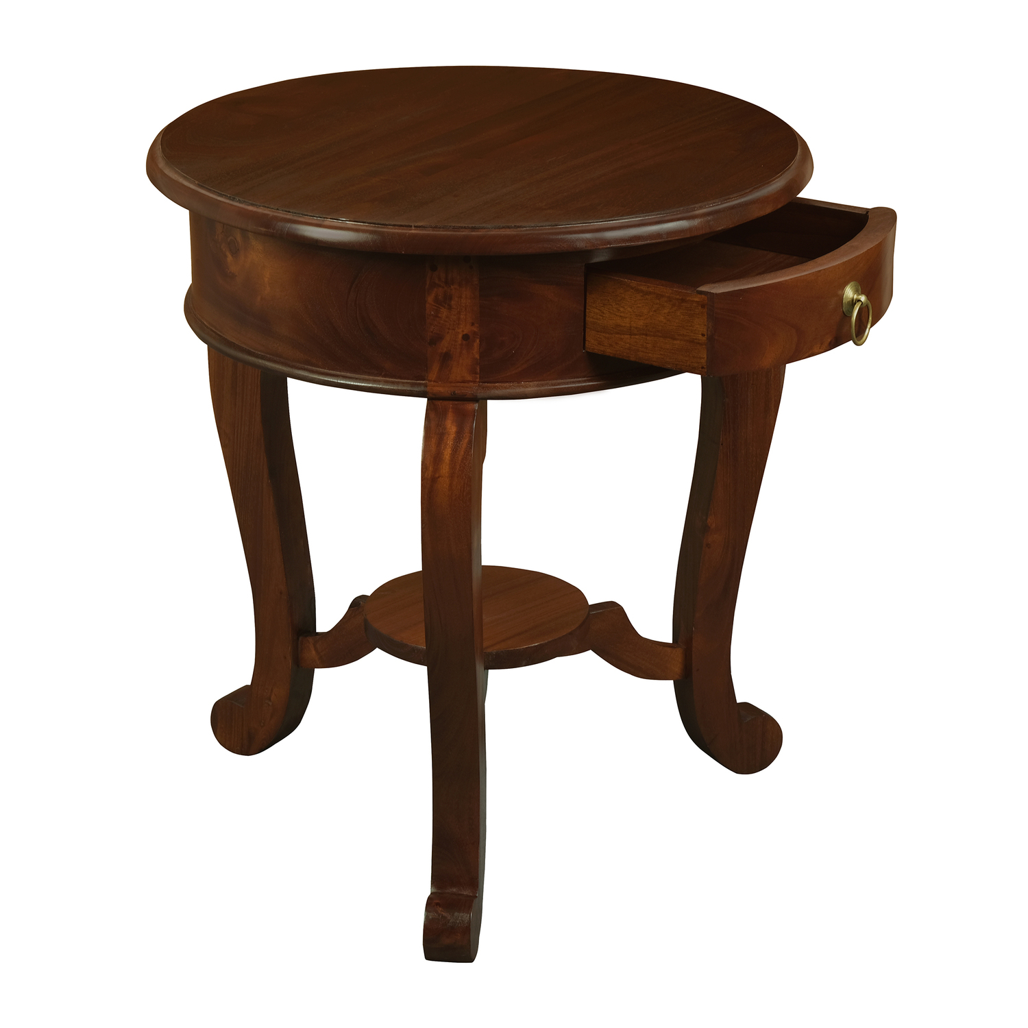 Cabriol-Leg-1-Drawer-Lamp-Table-LT-001-RD-CL