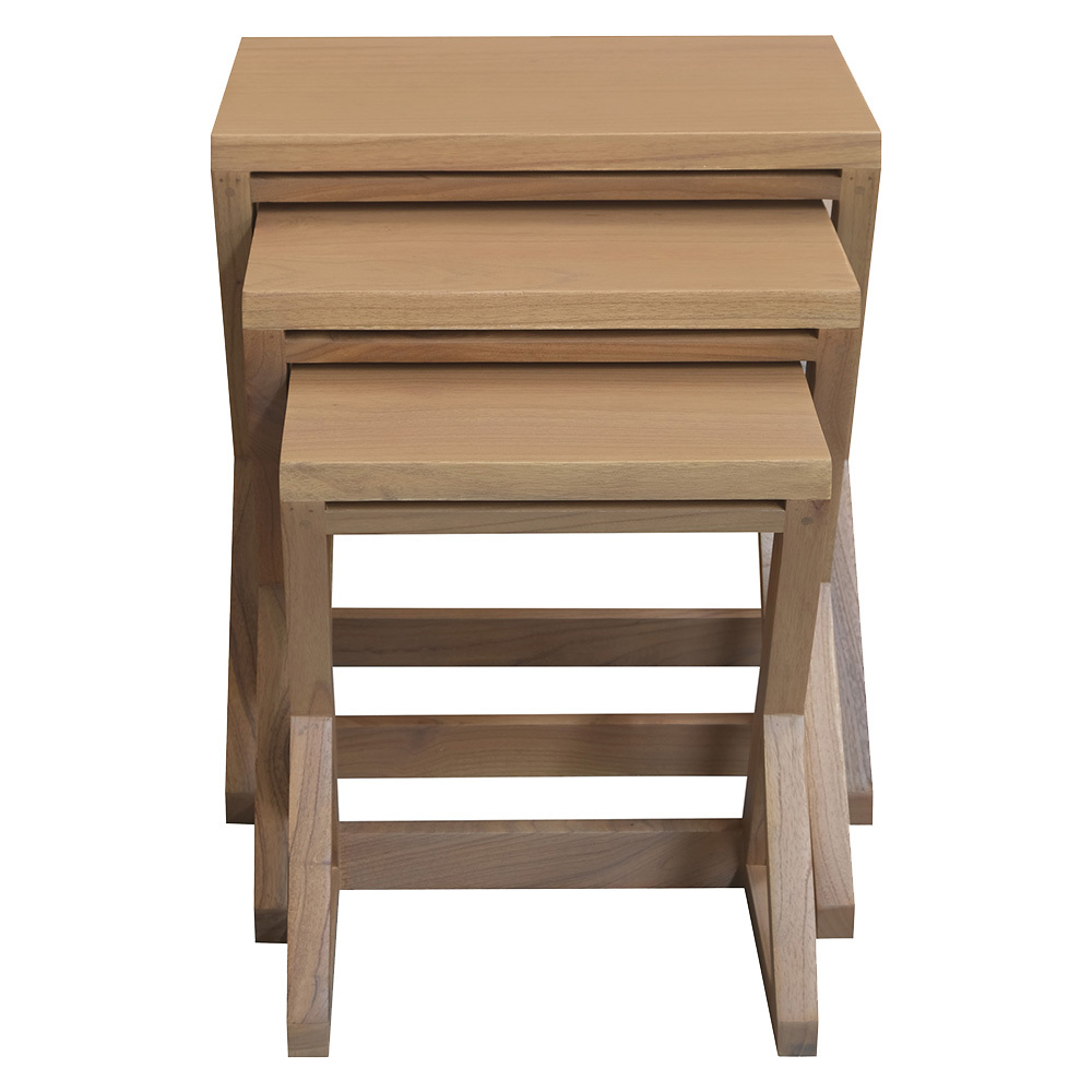 3 Piece Nikki Mindi Wood Nesting Side Table Set