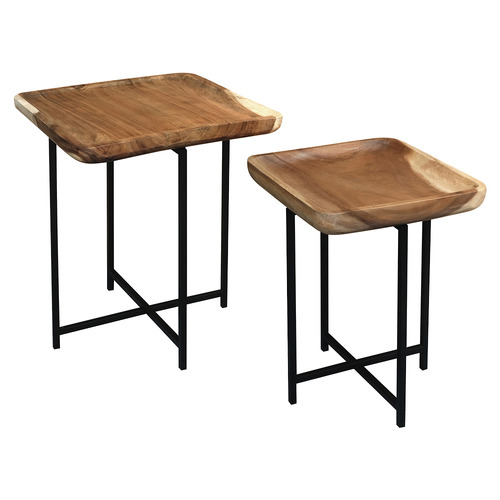 Ashton Suar Wood Tray Coffee & Side Table Set Temple & ster