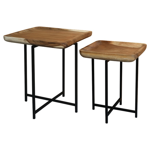 Ashton Suar Wood Tray Coffee & Side Table Set Temple & ster