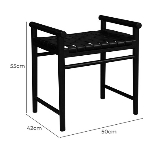 Ilonka Single Woven Cowhide Leather Bench