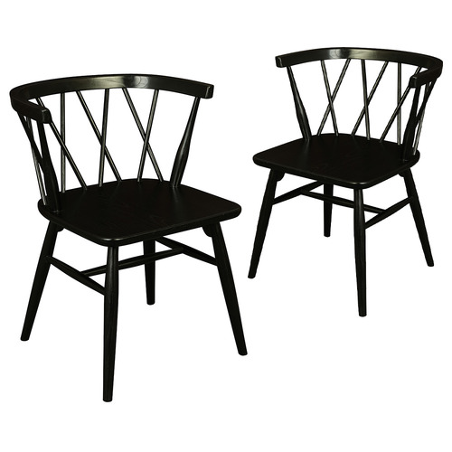 Brandon Cross Back Oak Wood Dining Chairs