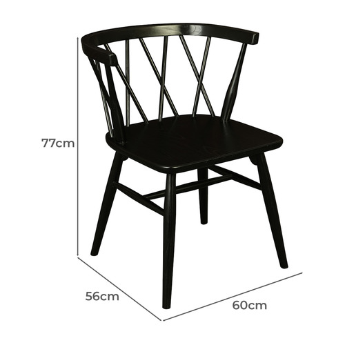 Brandon Cross Back Oak Wood Dining Chairs