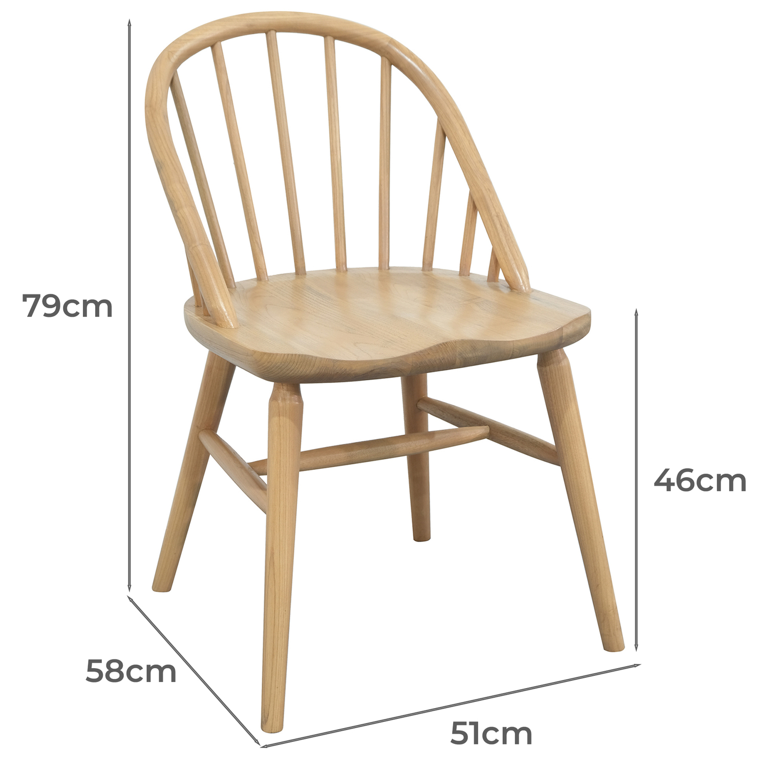 Yelena Oak Wood Dining Chairs