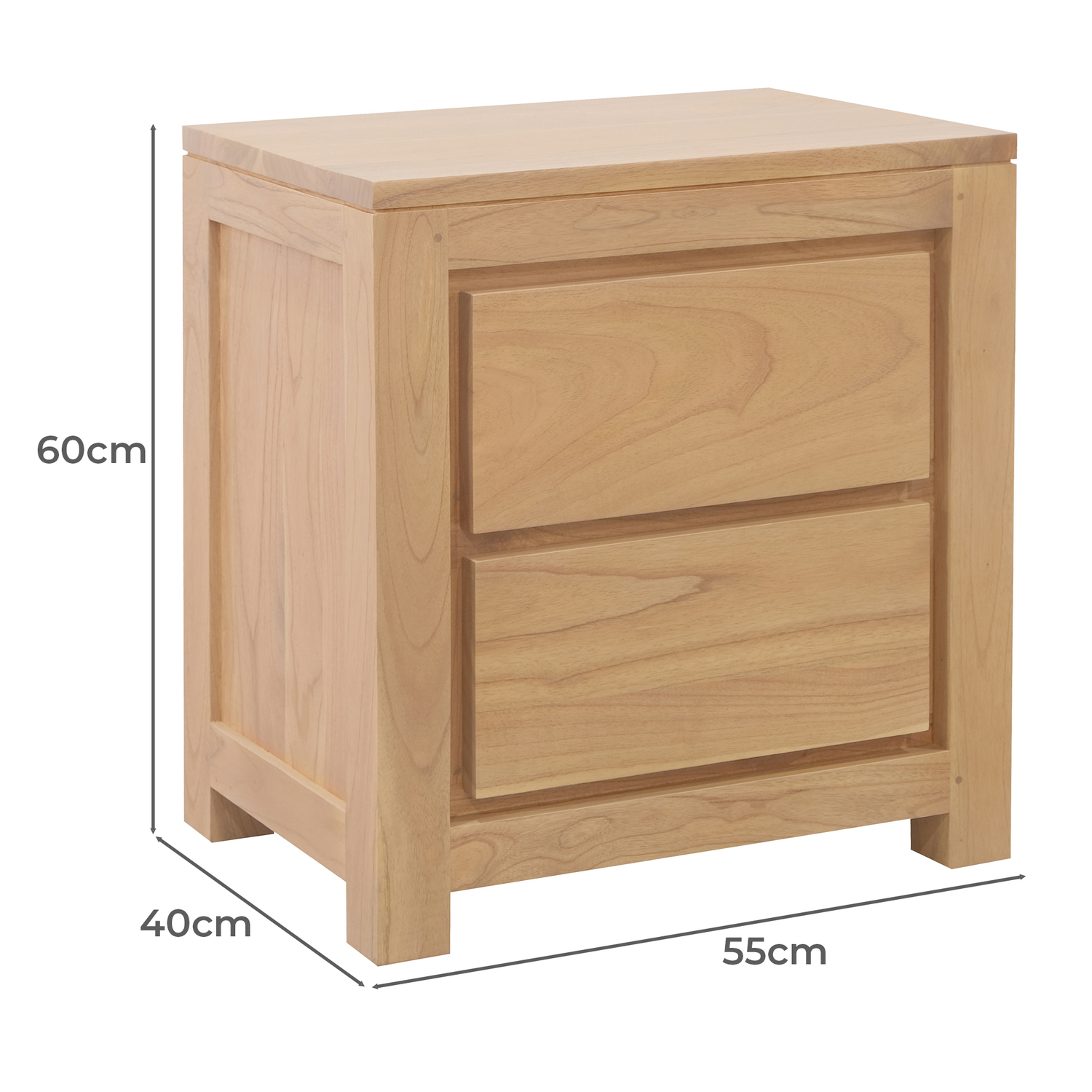 Saul Cedar Wood Bedside Table