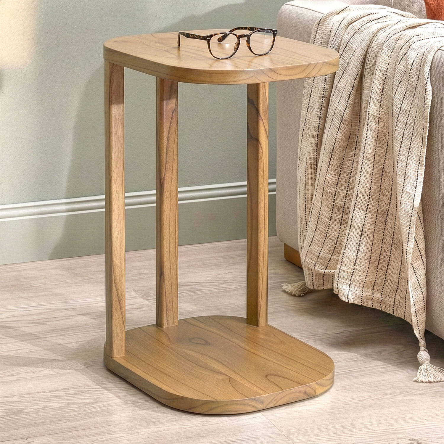 Olivia Mindi Wood Side Table