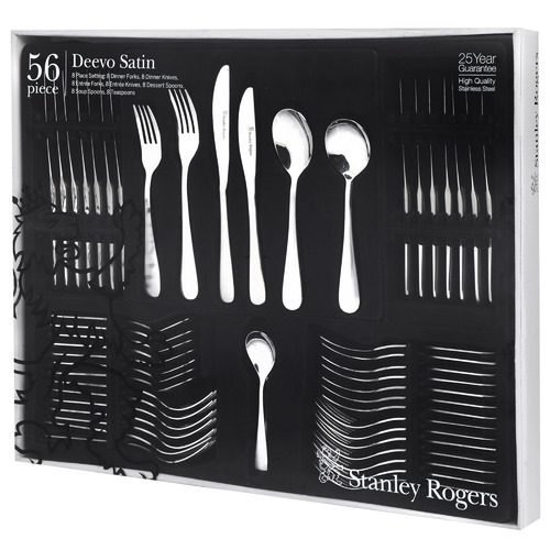 56 Piece Deevo Satin Cutlery Set