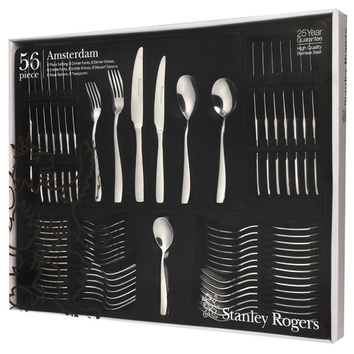 56 Piece Amsterdam Stainless Steel Cutlery Set Temple & ster