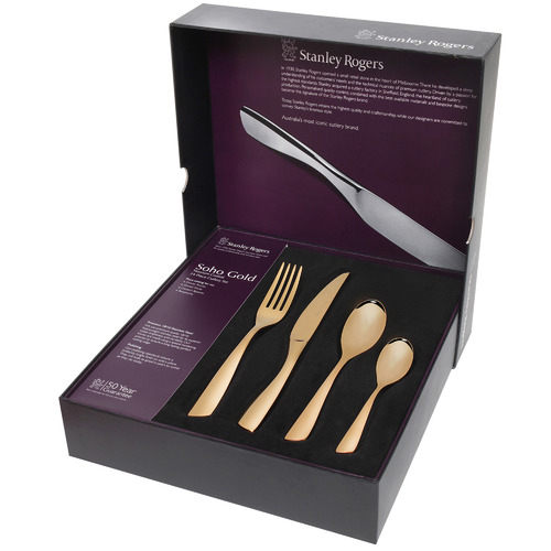 24 Piece Gold Soho Stainless Steel Cutlery Set