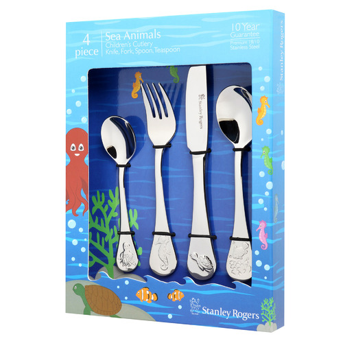 4 Piece Children's Sea Animals Cutlery Set