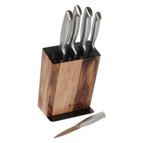 Stanley Rogers 6 Piece Acacia Knife Block Set Temple & ster