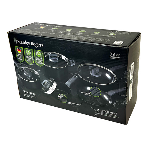 5 Piece Statement Ceramic Coated Frying Pan Set