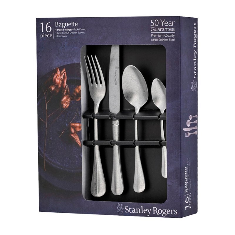 16 Piece Baguette Stainless Steel Cutlery Set
