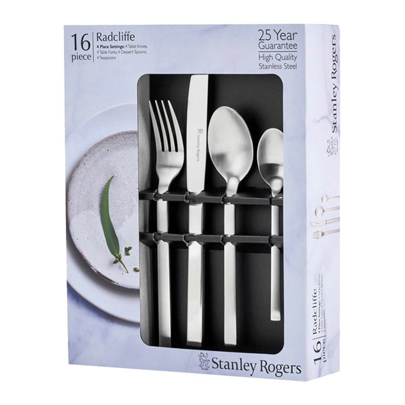 16 Piece Radcliffe Satin Stainless Steel Cutlery Set