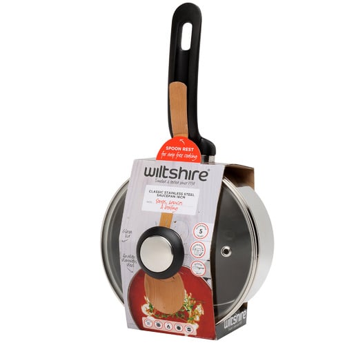 Classic 16cm Stainless Steel Saucepan with Glass Lid