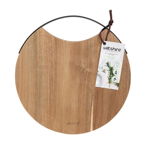 Natural Round Acacia Wood Serving Board
