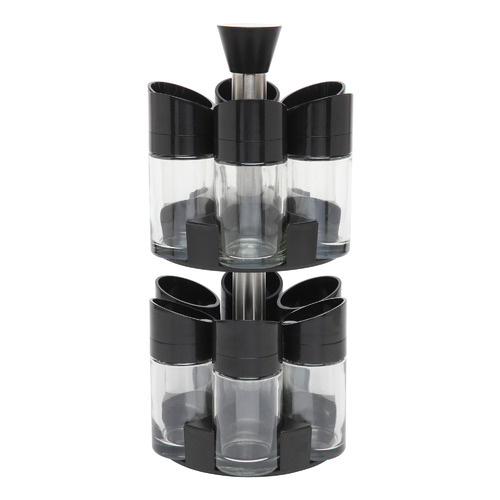 13 Piece Herb & Spice Glass Jar Carousel Set