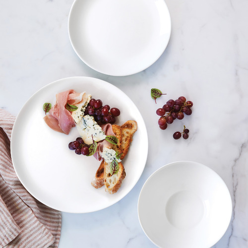 12 Piece White Coupe Glassware Dinner Set