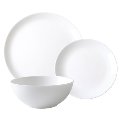 12 Piece White Coupe Glassware Dinner Set