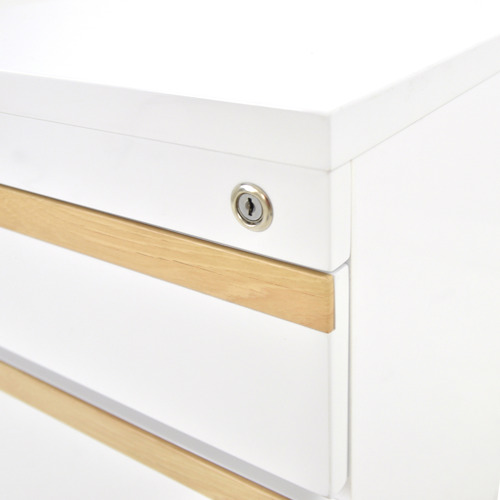 White Bianca 2 Drawer Filing Cabinet
