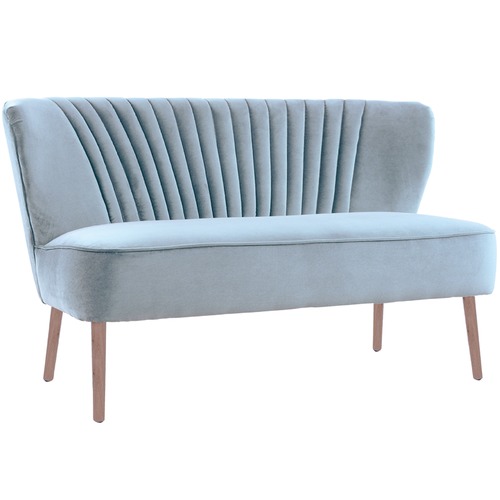 Blue Grey Coco 2 Seater Velvet Sofa